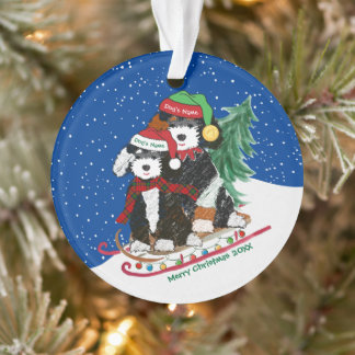 Ornamento Berndoodles Personalizados Decorrou Leve de Natal