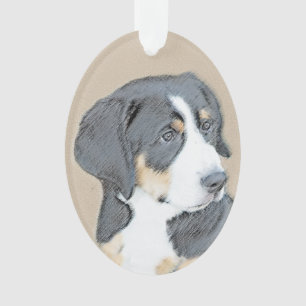 Ornamento Bernese Mountain Dog Puppy Painting - Arte Origina