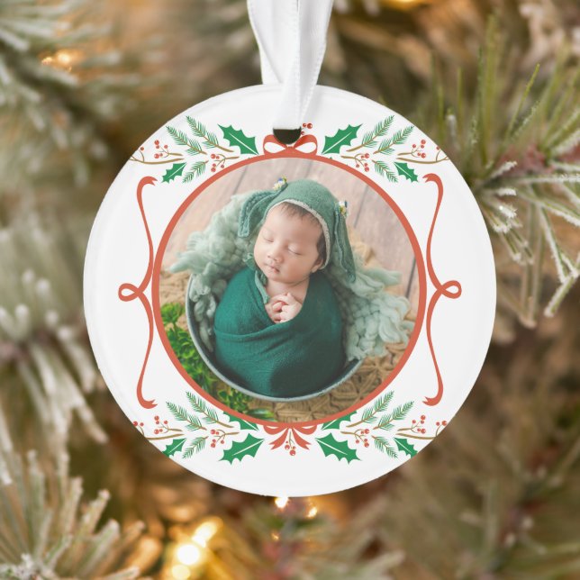 Ornamento Berry de Natal do Bebê deixa um legante simples (Árvore)