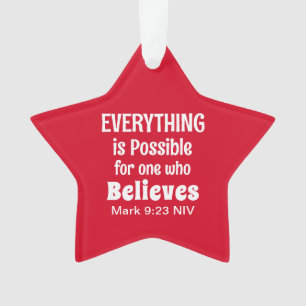 Ornamento Bíblia de Natal Verse Christian Faith Red