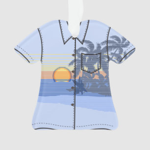 Ornamento Big Sunset Strike Hawaiian Surfista Camisa Aloha