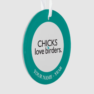 Ornamento Birders do amor dos pintinhos