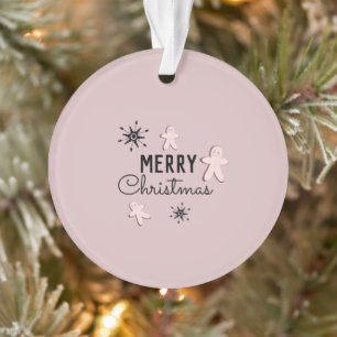 Ornamento Biscoito de Natal Gingerbread Rosa 
