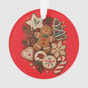 Ornamento Biscoitos de Gengibre de Natal Vintage & Férias