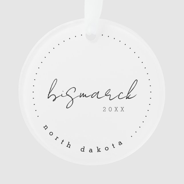 Ornamento Bismarck, Dakota do Norte Viagem Estados Unidos (Frente)
