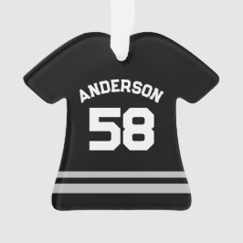 Ornamento Black Custom Name, Number, Photo Sports Jersey