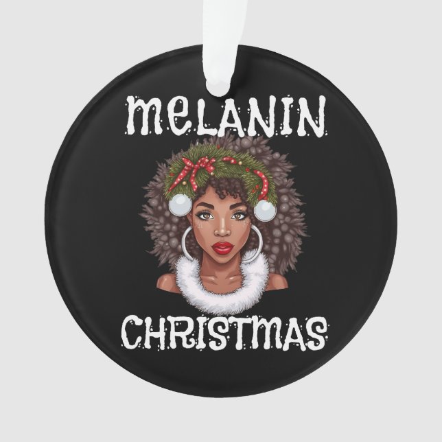 Ornamento Black Girl Christmas Magic Melanin Ugly Xmas Sweat (Frente)