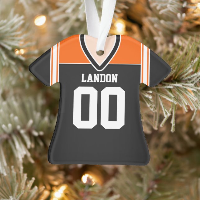 Ornamento Black/Orange/White Football Jersey (Árvore)