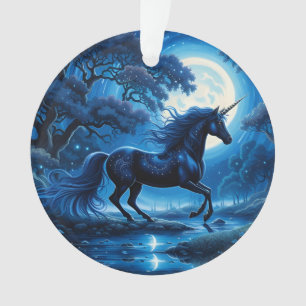 Ornamento Black Unicorn Fantasy Full Moon