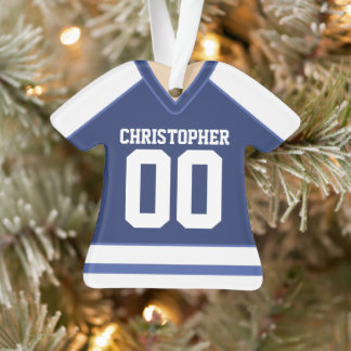 Ornamento Blue and White Custom Hockey Jersey