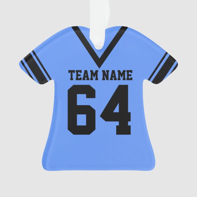 Ornamento Blue Black Uniform de Futebol Jersey (Frente)
