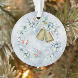 Ornamento Blue Christmas Bells Elegant Vintage Rustic