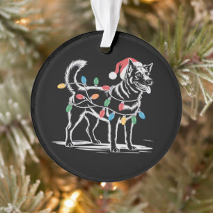 Ornamento Blue Heeler Festivo Cachorro de Gado Natal 