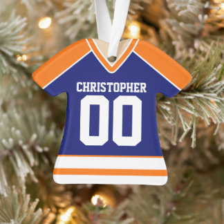 Ornamento Blue/Orange/White Custom Hockey Jersey
