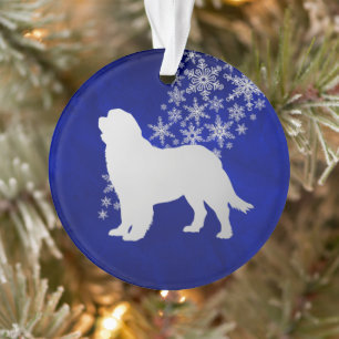 Ornamento Blue Silver Snowflake Ronda de Cachorros da Terra