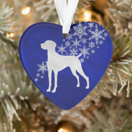 Ornamento Blue Silver Snowflake Vizsla