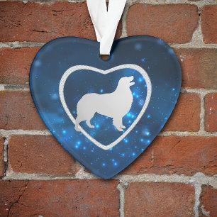 Ornamento Blue Star Lights Australian Shepherd Dog Ornament