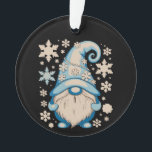 Ornamento Blue Winter Christmas Gnome Xmas Snow Holiday<br><div class="desc">Blue Winter Christmas Gnome Xmas Snow Holiday</div>