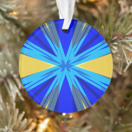 Ornamento Blue Yellow Winter Christmas Xmas Star Starburst