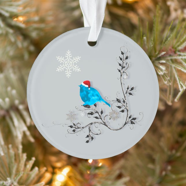 Ornamento Bluebird A Ver Um Floco De Neve De Natal (Criador carregado)