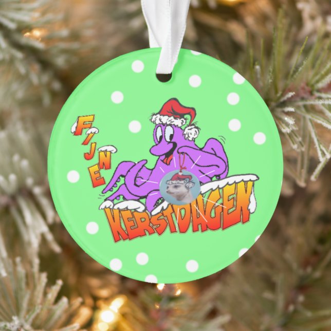 Ornamento Boas Festas de Natal Octopus Cartoon Ornament (Árvore)