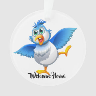 Ornamento Boas-vindas ao lar Bluebird da felicidade