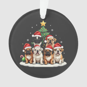 Ornamento Boate de Natal Árvore Santa Hat Puppy Amantes