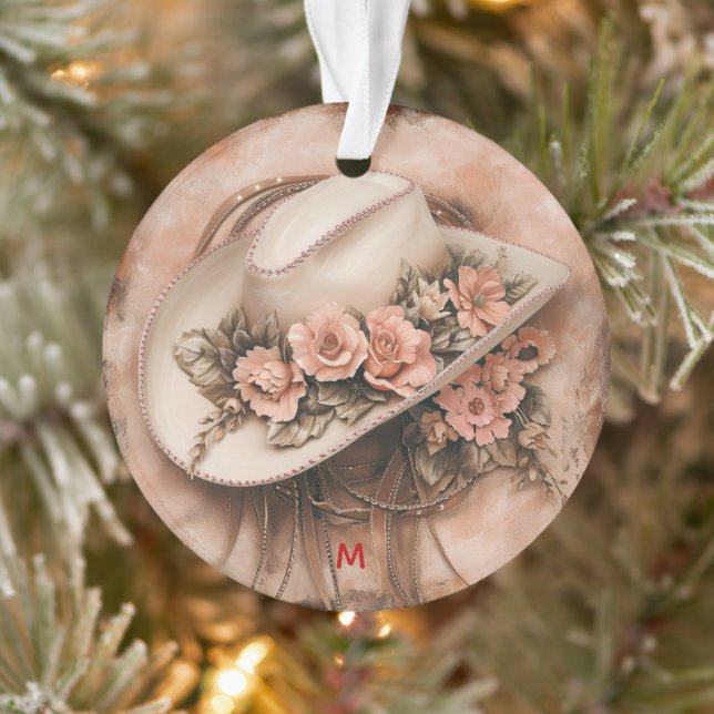 Ornamento Boho Cowgirl Floral Ocidental (Árvore)