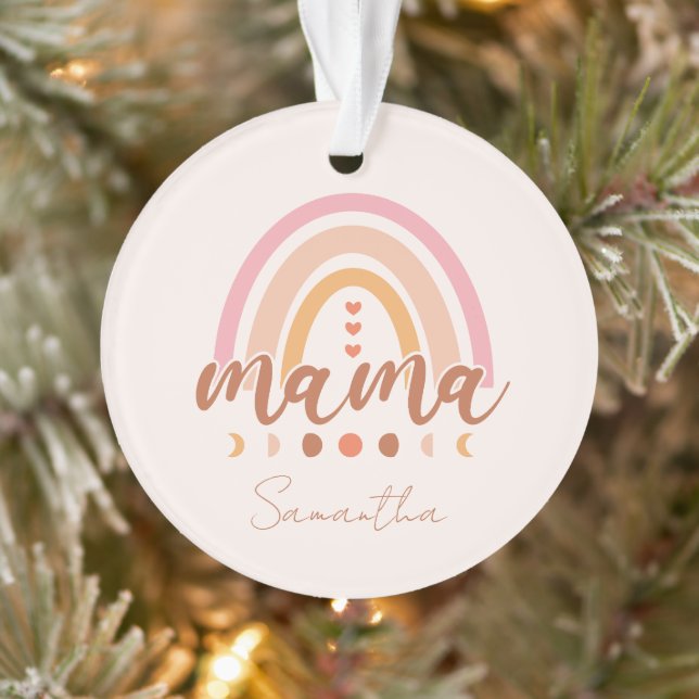 Ornamento Boho Rainbow Mama com Fases da Lua (Árvore)