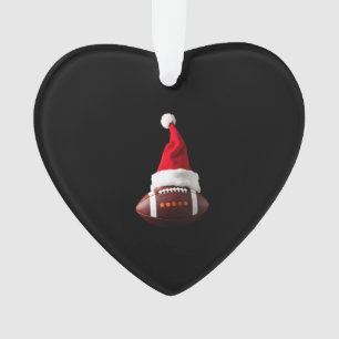 Ornamento Bola de Futebol Americano de Natal com Chapéu de P