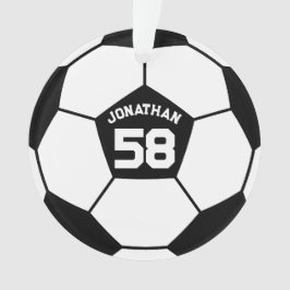 Ornamento Bola de Futebol com o nome e o número de Jersey Fo