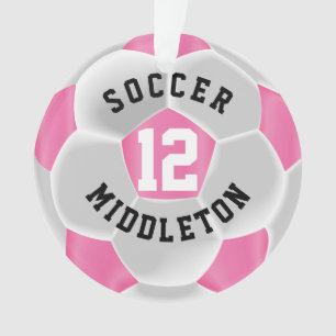 Ornamento Bola Esportiva Rosa e Branca