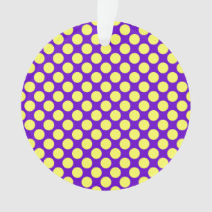 Ornamento Bolinhas amarelas com STaylor de fundo roxo