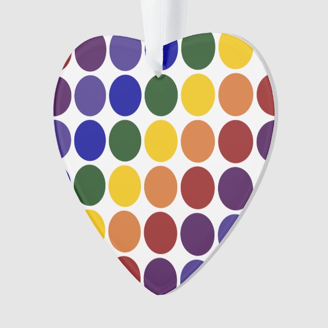 Ornamento Bolinhas arco-íris em branco (Frente)