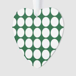 Ornamento Bolinhas brancas em verde