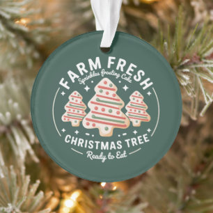 Ornamento Bolo de Árvore de Natal Fresco da Fazenda Férias d