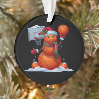 Ornamento Boneco de Neve de Basquetebol Chapéu de Natal do P