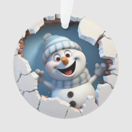 Ornamento Bonito boneco de neve de Natal através da parede i