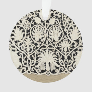 Ornamento Bonito Linen White Lace Antique de Casamento