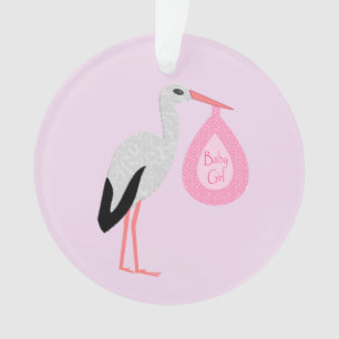 Ornamento Bonito Tempestade de Bebê Rosa