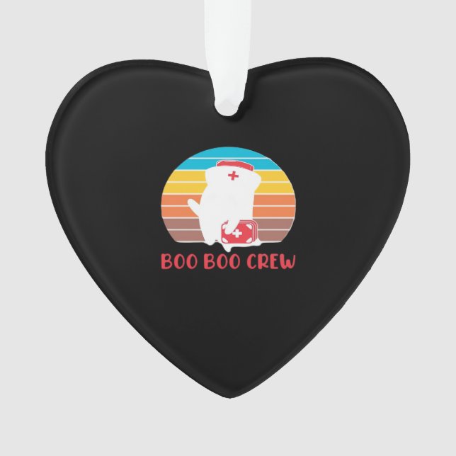 Ornamento Boo Boo Crew Nurse Funny Ghost Halloween Classic T (Frente)