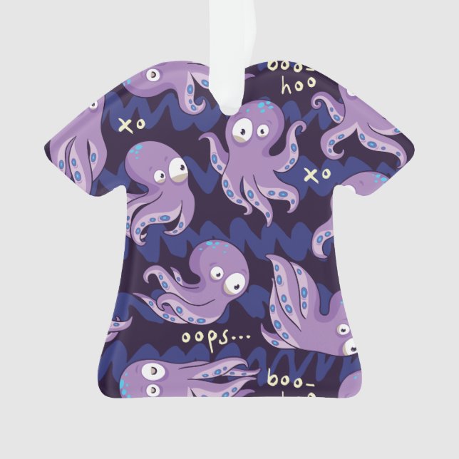 Ornamento Boo Octopus Cute Purple Kids Clothing & Décor (Frente)
