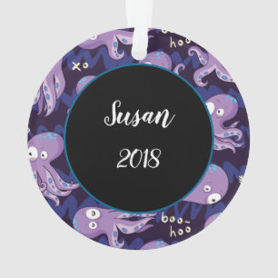 Ornamento Boo Octopus Cute Roxo Kids Clothing & Décor