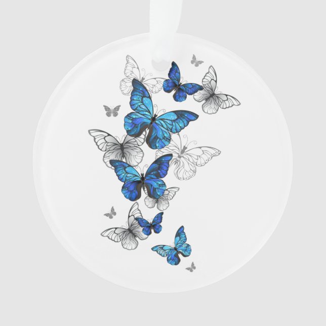 Ornamento Borboletas Azuis Morpho (Frente)