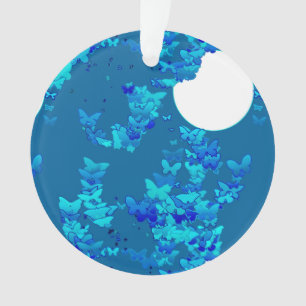 Ornamento Borboletas contra o céu azul-noite, paisagem