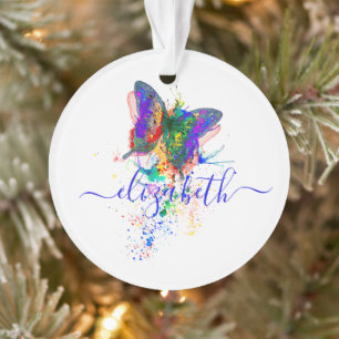 Ornamento Borrifo de borboleta personalizado