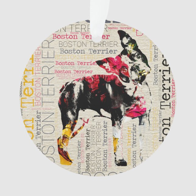 Ornamento Boston adorável Terrier (Frente)