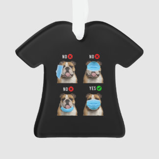 Ornamento Botão da Máscara Vista Direita do Buldogue Inglês 