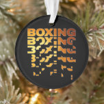 Ornamento Boxer Graphic Art<br><div class="desc">Grunge gradiente in a box, arte em palavras quebradas para atletas de caça à direita ou à esquerda que adoram boxe, treino de autodefesa, embrulhos, luvas e condicionamento para lutas de nocaute. > Arte moderna Legal para um campeão de boxe leve ou de peso elevado, treinador de ginástica, instrutor ou...</div>