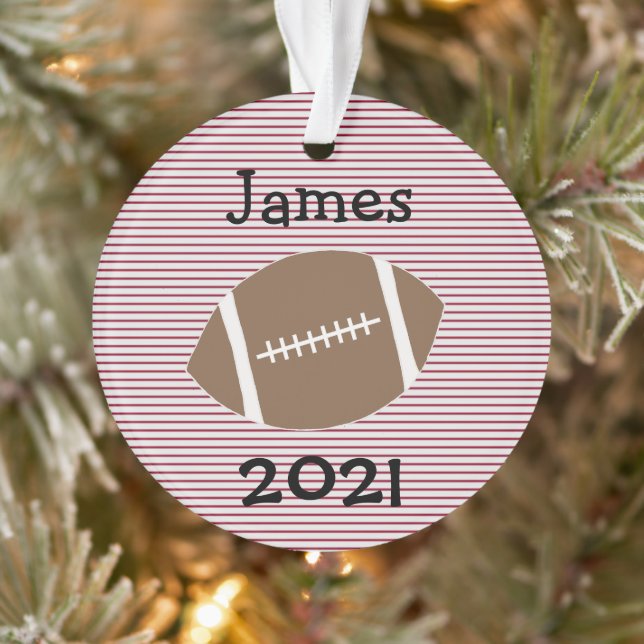 Ornamento Boy Football Year in Review Ornament (Árvore)
